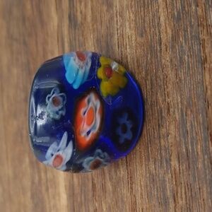 Tropical flower artisan glass ring 6.5‎ R380